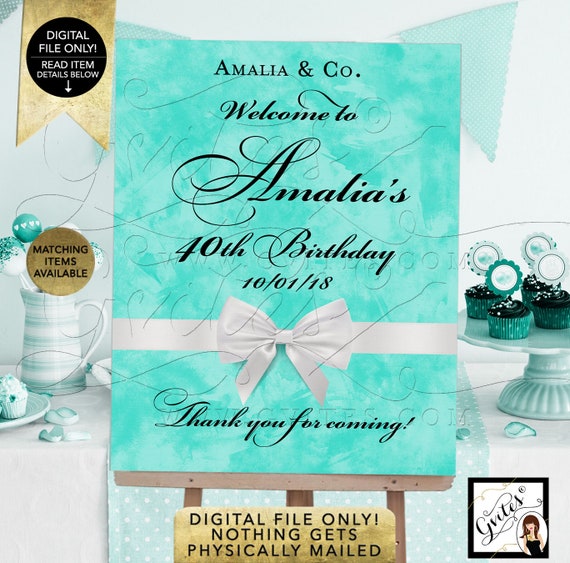 Welcome Birthday Signs 40th Birthday Party Decor | Digital JPG + PDF Format By Gvites