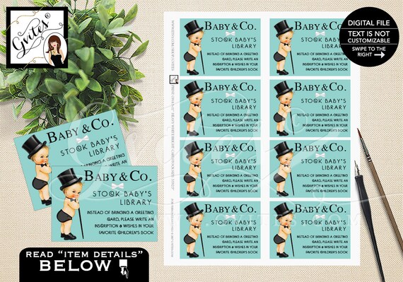 Stock baby's library - Baby and Co baby shower printable inserts