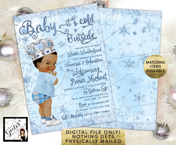 Baby it's Cold Outside Winter Wonderland Baby Shower Invitations