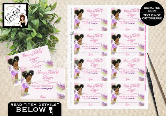 Baby Shower Diaper Raffle Tickets/ Purple Pink Ethnic Girl Baby Shower Games/ Pink Ruffle Pants Lime Green Sneakers