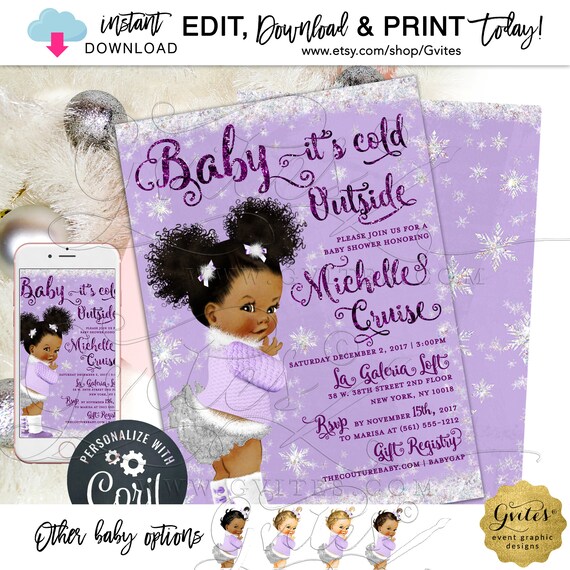 Baby it's Cold Outside Invitation Baby Shower Winter Wonderland