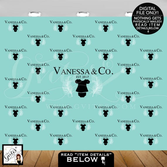 Baby and Co Photo Backdrop Girl or Boy - Onesie backdrop Baby and Co Step & Repeat backdrops Il_570xn