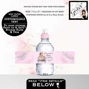 Etichetta per baby shower per mini bottiglie d'acqua / bomboniera personalizzata