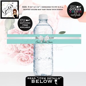 Etiketten voor vrijgezellenfeesten / Ontbijt om & Co themafeest afdrukbare waterflesetiketten {Designed For Avery® 22845} AANPASBARE TEKST