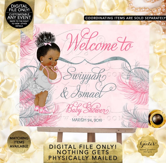 Princess Baby Shower Printable Welcome Sign.