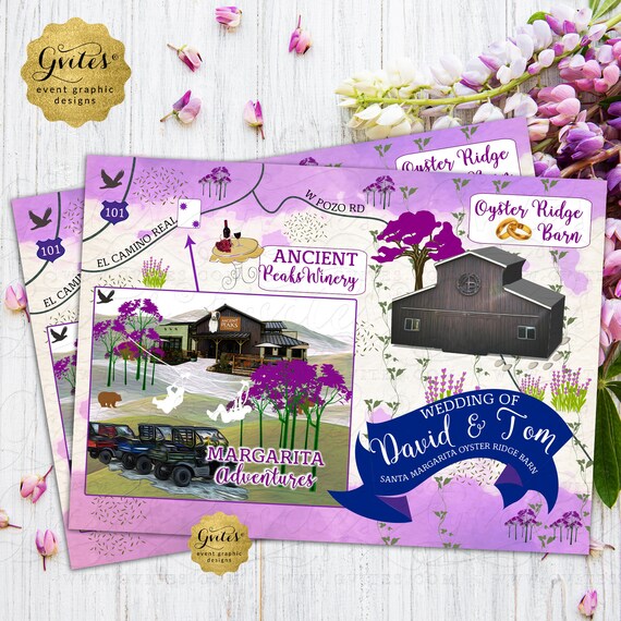 Custom Wedding Maps. Santa Margarita Oyster Ridge Barn California/Gay/Same Sex/LGBTQ Personalized Map. ANY City/Colors. Il_570xn