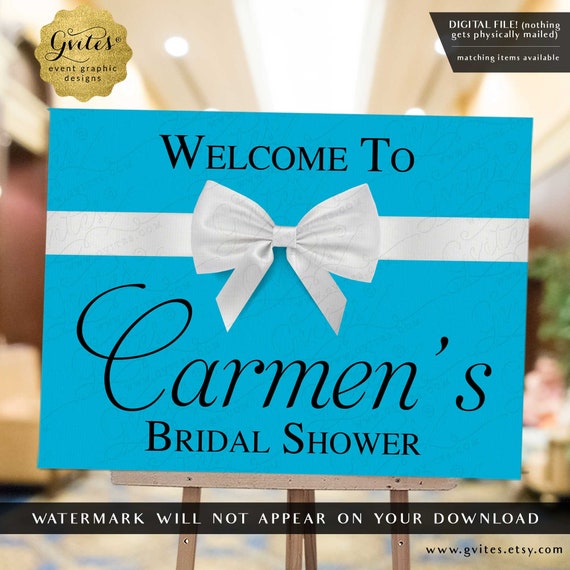 Welcome Bridal Shower Custom Sign Breakfast Decoration Entrance Poster For Easel or Table Centerpiece Backdrop. Digital/Printable