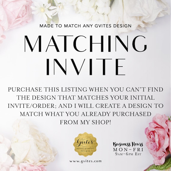 Matching Invite Add-on - To coordinate with any Gvites design.