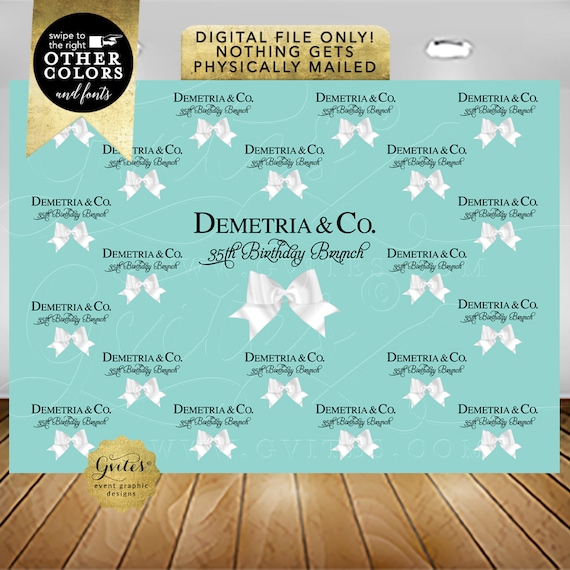 Digital Step and Repeat Backdrop 35th Birthday Party Photo Wall Background Printable.