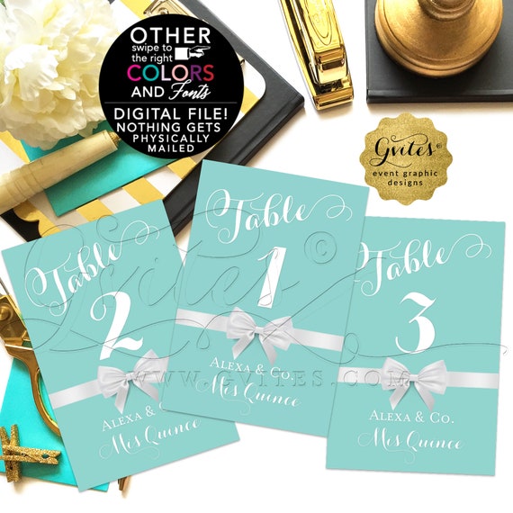 Mis Quince Table Numbers Sweet 15 16 Printable Cards Etsy