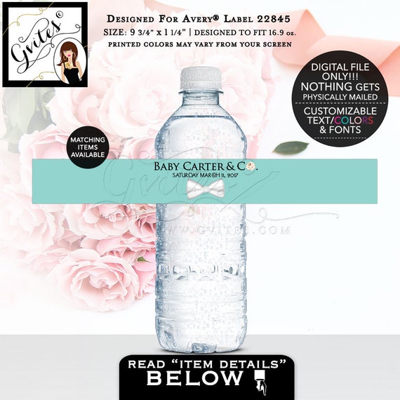 Baby & Co Baby Shower Custom Water Bottle Labels