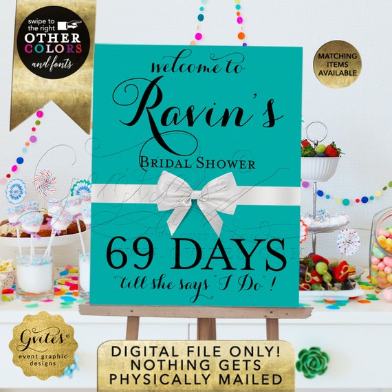 Bridal Shower Countdown Printable Sign | JPG + PDF by Gvites