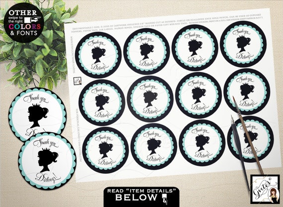 Thank You Darling! Vintage Baby Shower Party Circles 2.25x2.25"