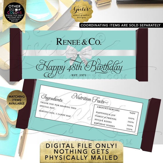 Candy Bar Wrappers Happy 48th Birthday by Gvites