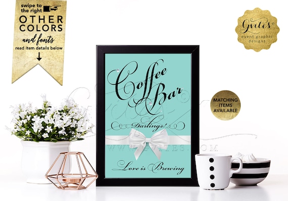 Coffee Bar Sign | Love is Brewing Custom Table Decorations Food Signs | Digital File Only! {4x6" or 5x7"}