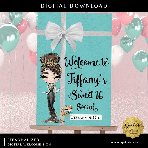 Audrey Hepburn Printable Welcome Sweet 16 Social Poster Sign | Digital PDF + JPG