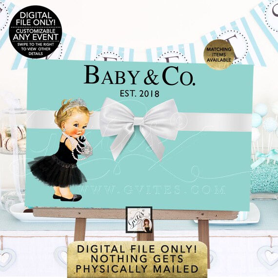 Baby & Co Backdrop For Dessert Table Decor Turquoise Blue and White Bow