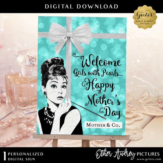Printable Mother's Day Party Audrey Digital Poster Sign | Various Size(s) Available | JPG + PDF