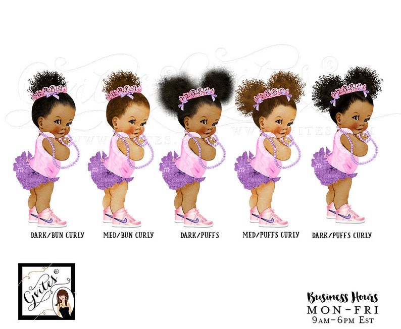 DIY Digital File Printable Gvites. Purple Pink and Gold Welcome Signs Baby Shower Afro bun puffs ethnic princess printable poster sign
