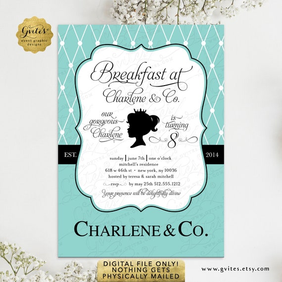 Blue Baby Co 8th Birthday Printable Invitation | Personalized Paris themed. 5x7" Digital