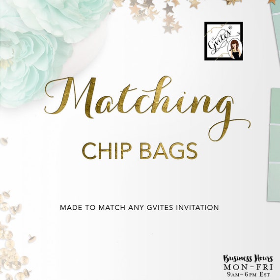 Matching Chip Bag Add-on - To coordinate with any Gvites invitation design. Il_570xn