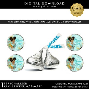 Kusstickers rond | Sparkly Feathers Turquoise Blue & Lava Gold en Silver Afro Puffs Princess Diva Babyshower