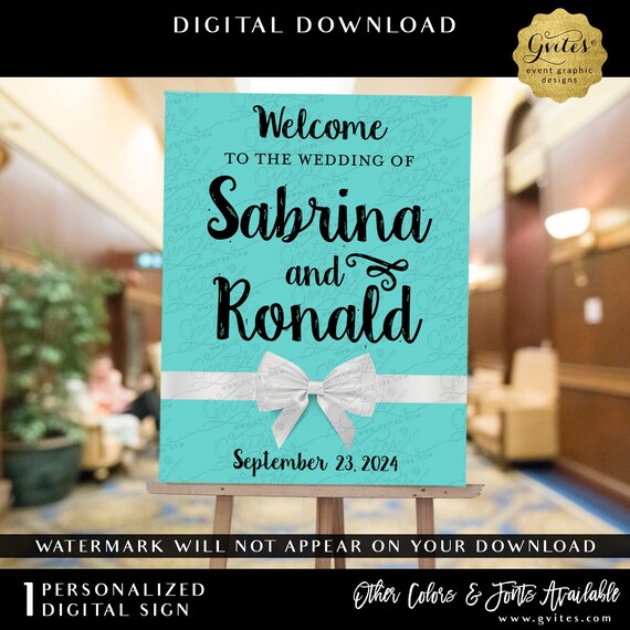 Custom Poster Wedding Welcome Sign