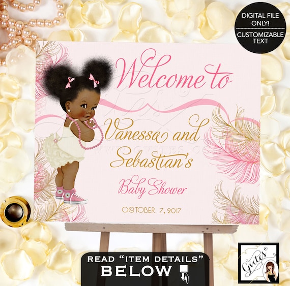 Personalized Welcome Sign Pink Ivory & Gold Printable Poster Entrance/Venue Decor.