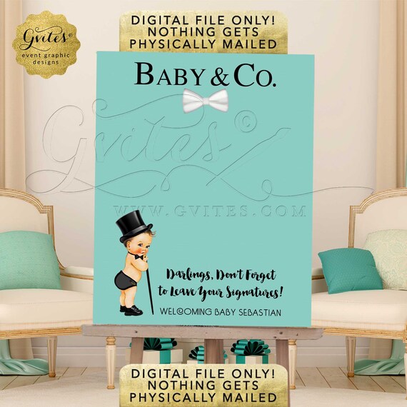 Guest Book Alternative Baby & Co. Boy: Light/Brunette. Shower Printable Poster Sign. Digital File Only!