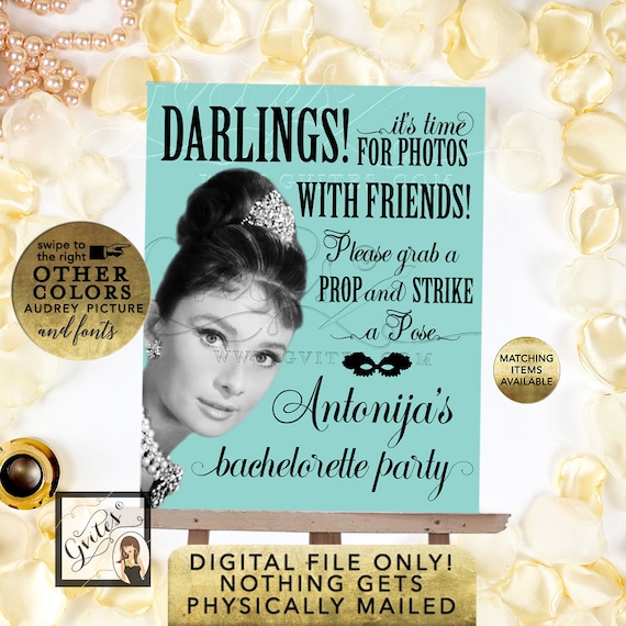Audrey Hepburn Photo Booth Sign | Digital PDF + JPG by Gvites