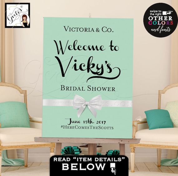 Mint Green Welcome Bridal Shower Digital Countdown Poster