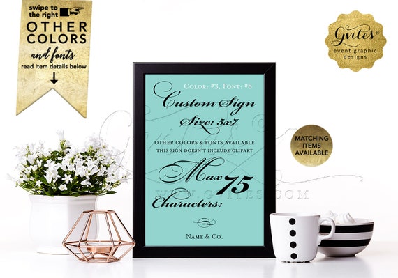 Printable Custom Table Signs 5x7"