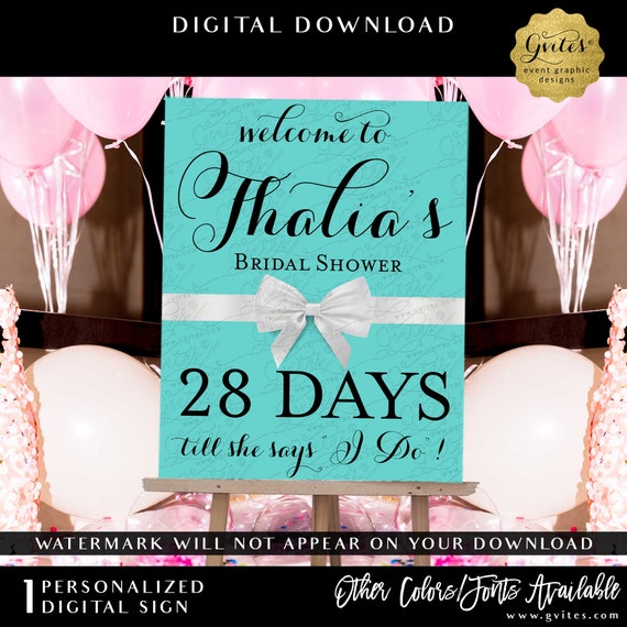 Days Till She Says I Do Countdown Poster Sign | Breakfast themed | Printable Digital File/ JPG + PDF Format