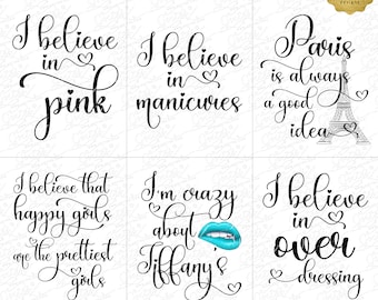 Set of Audrey Hepburn Girly Quote Bundle SVG cut files PNG/DXF Files Silhouette/Cricut. Instant Download.