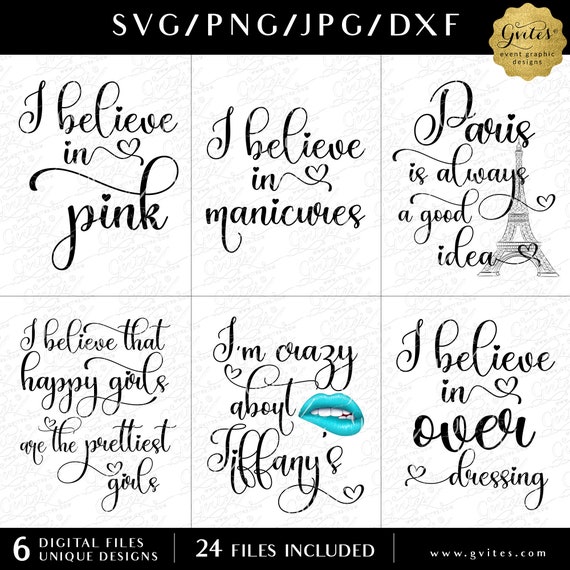 Set of Audrey Hepburn Girly Quote Bundle SVG cut files PNG/DXF Files Silhouette/Cricut. Instant Download.