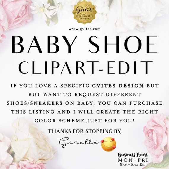 Baby Shoe Clipart Edit. Any Gvites Design
