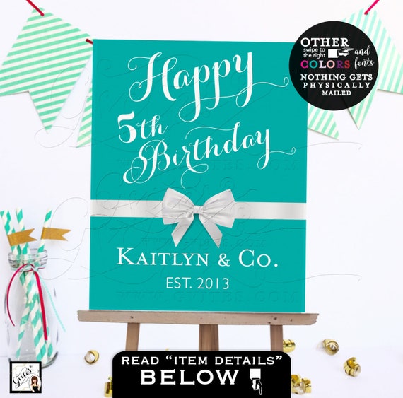 Baby and Co Happy Birthday signs Custom Digital Table Backdrops Welcome Poster Easel Entrance Decoration Digital.