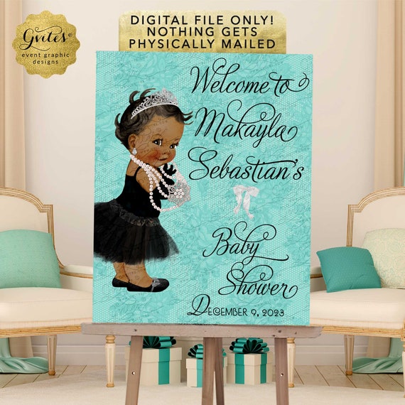 Welcome Baby Shower Printable Poster Sign Personalized Text. Printable File.