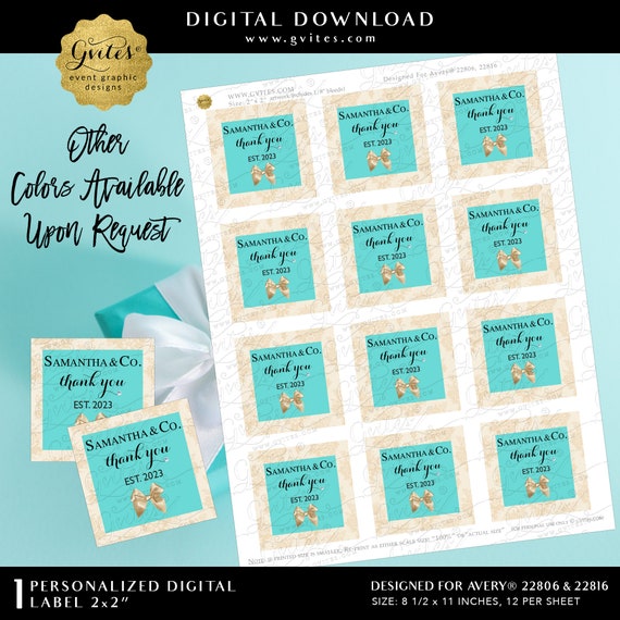 Thank You Baby Shower Printable Avery Labels | Digital Download 2x2"