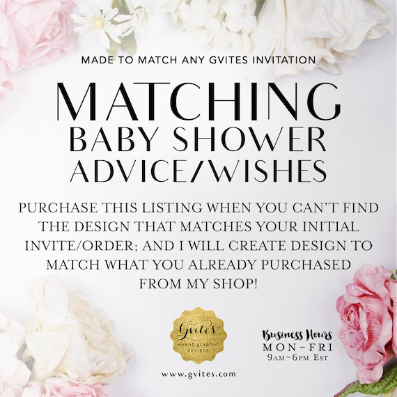 Matching Advice Card Well Wishes For Baby Add-on - To coordinate with any Gvites invitation design.