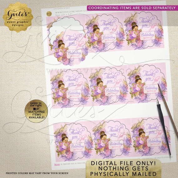 Cupcake Toppers Pink Lavender Gold Baby Shower Party Favors Etsy