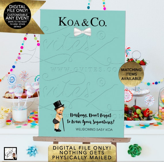 Baby Co Baby Shower Guest Book Alternative Please Sign Our | Printable Digital PDF + JPG | Design: BCOCY-101