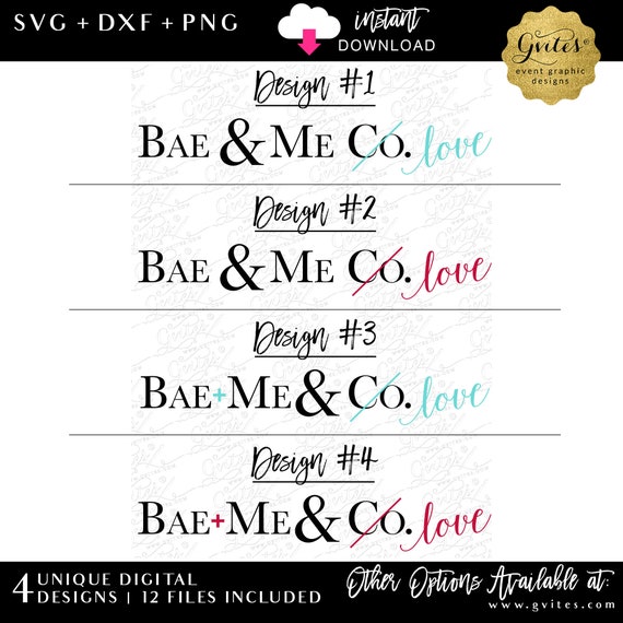 Bae & Me Couples SVG/DXF cut files PNG Files Silhouette/Cricut Sublimation for T-Shirts. Instant Download.