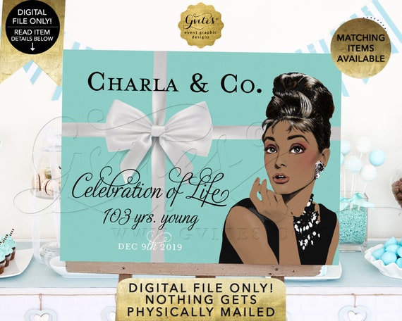 Welcome Sign/Poster 100th Birthday Banner Decoration/Audrey Hepburn Celebration of Life Birthday 100/103 Years Young African American