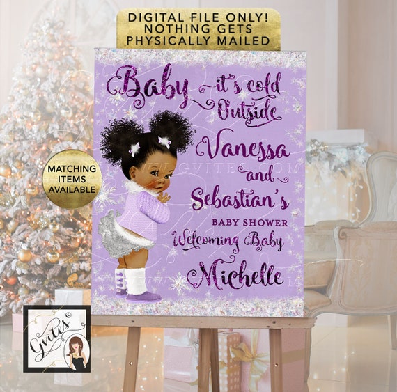 Welcome Poster Sign | Baby it's Cold Outside Winter Wonderland Printable | 8x10" and 16x20" Digital Files