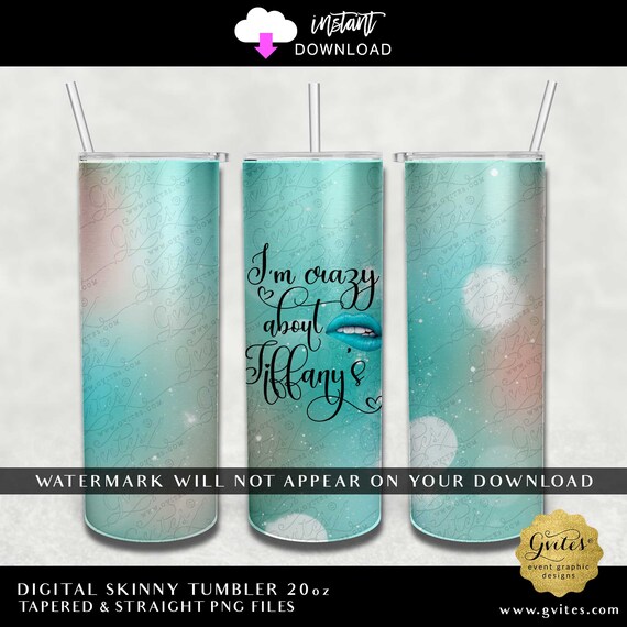 Blue Skinny Tumbler 20oz Sublimate Digital Download PNG Files