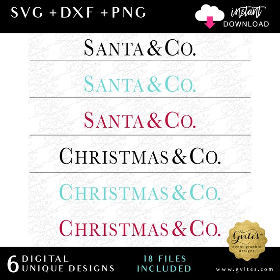 Christmas & Co | Santa and Co | SVG/DXF cut files PNG Files Silhouette/Cricut. 18 Files Included! Instant Download.