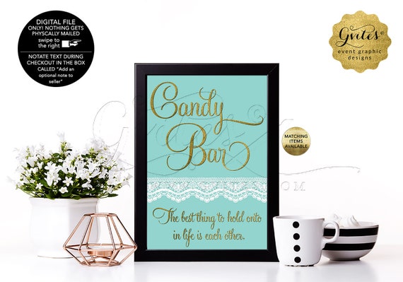 Personalized Table Decorations Centerpiece/Quote Prints Candy Bar Sign with Quote 4x6" or 5x7"