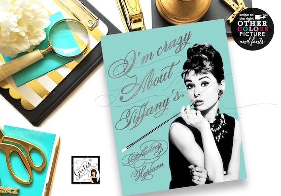 Audrey Hepburn Custom Quote Prints For Wall Art Breakfast Themed Birthday or Bridal Shower. 8x10 By Gvites