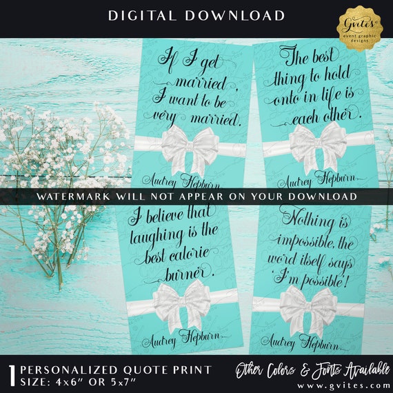 Custom Audrey Hepburn Quote Print | Wall Art Printable Digital Download Any Size!